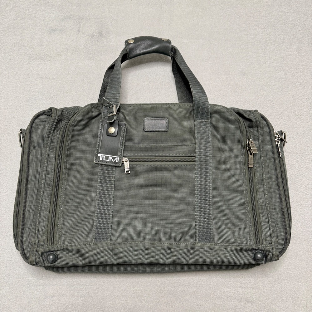 Tumi 278M3 Weekender Duffle Bag Green Ballistic Nylon Travel Luggage CarryOn